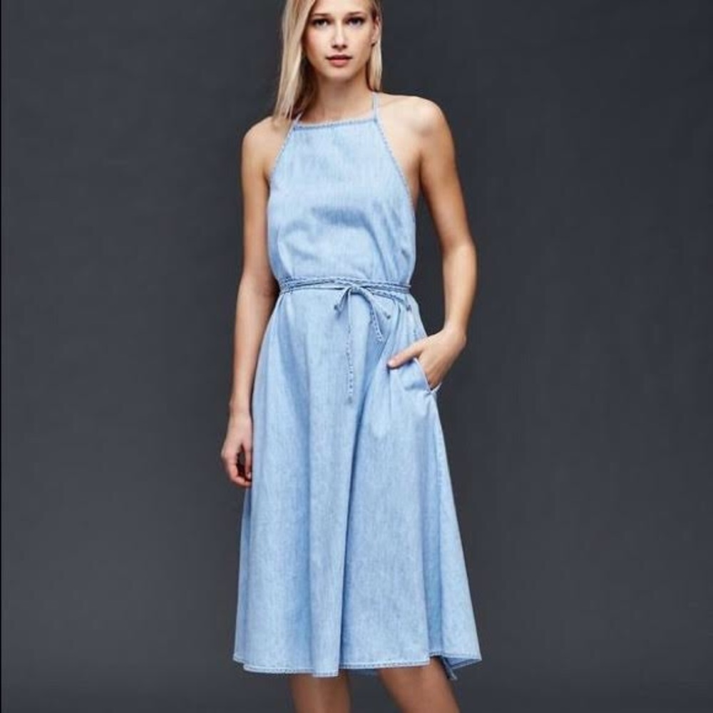 Denim Halter Wrap Dress by Gap